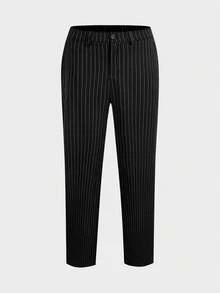 HIMLAND 男士条纹印花翻领商务西装套装，包括外套和裤子，尽显复古绅士风范，适合婚礼、婚礼等场合，也可作为度假、海滩度假礼物送给丈夫或男友，简约时尚，通勤必备。男士套装，包括细条纹西装和两件套，以及细条纹裤子。 - 黑與白 - 查看 7