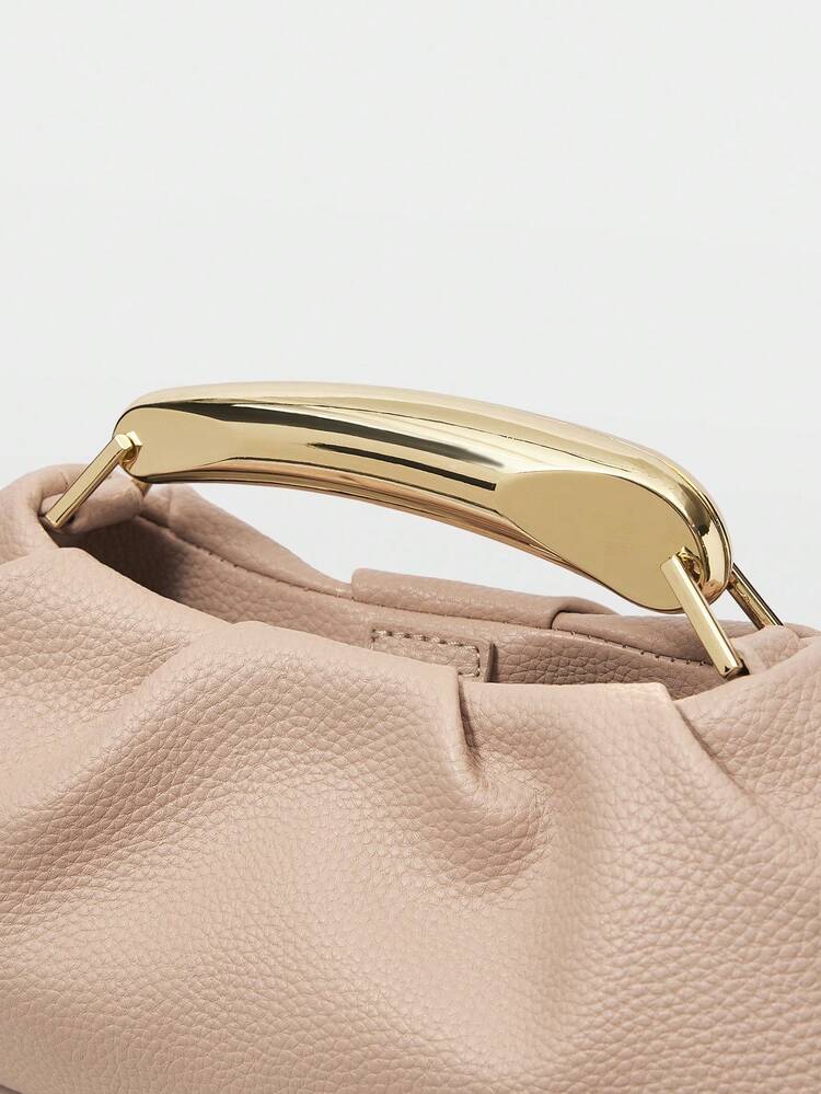 PU LEATHER TOP HANDLE BAG