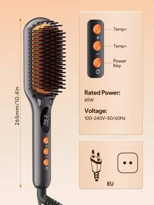 JMMO HAIR | Straightener Brush, Straightener Comb With 16 Temps, Negetive Ion For Less Frizz, For Home Salon, Fast Heating Tech With Auto-Off, Anti-Scald-EU Plug - View 6
