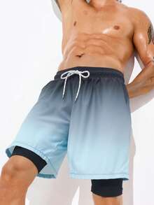 Manfinity VDAYZ Men's Ombre Casual Beach Shorts - Multicolor - View 3