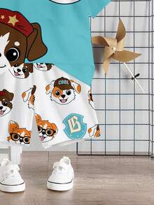 2 Stücke WELPEN Kinder Grafik Lässig Rundhals Kurzarm T-Shirt und Shorts Set, geeignet für den Sommer - Verschiedenfarbig - Übersicht 5