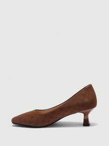 CUCCOO BIZCHIC Women's Elegant Commuting Minimalist Square Toe Pumps Spring Shoes - Brown - View 9