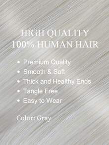 50g 20 miếng băng dính 100% tóc thật dùng cho salon, màu xám bạc, băng dính vô hình liền mạch mượt mà dùng cho tóc thật thẳng, tóc lâu trôi và phần đuôi tóc dày, kẹp tóc hình hoa dùng cho trang phục Halloween - SGray - Xem 2