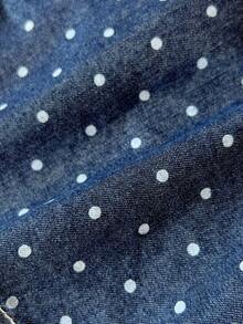 Elamini Y2K Fashion Casual Polka Dot Low Waist Denim Shorts - Dark Wash - View 5