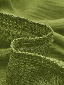 Aveloria Rosie Dobby Mesh Self-Tie Ruffled Halter Dress Vacation Outfits Woman  - Olive Green - View 6