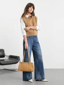 SHECARRY Women's Tote Bag, Fashion Versatile Shoulder Bag, Large Capacity Handbag - Brown - View 9