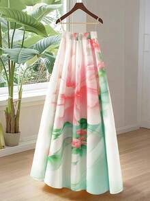 GlowEve Women's Fashionable Elegant Romantic Floral Print Skirt - Multicolor - View 2