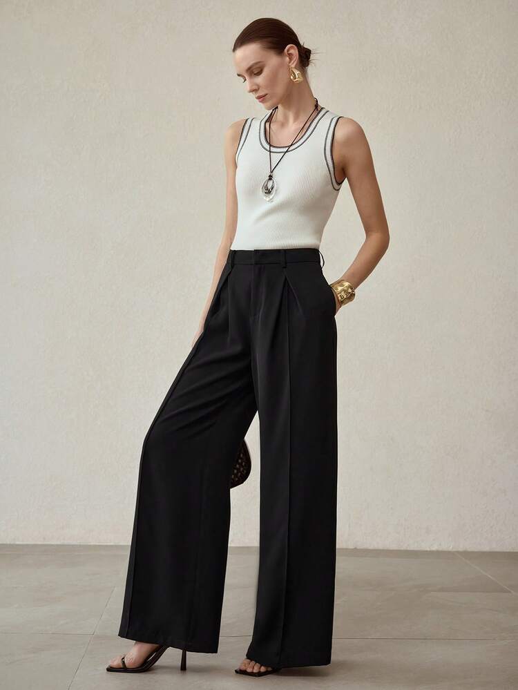 FOLD PLEATED PRESS CREASE PANTS