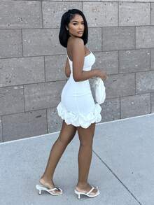 Alexandranx 單肩荷葉邊緊身洋裝 - 白色 - 查看 6