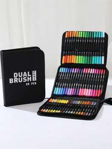 168/120/100/80/72/60/48/36 PCS Double Tip Marker Pen Set Washable Brush Pen Art Supplies No Bleed Through Paper Waterproof Vibrant Colors Professional Artist Markers DIY Graffiti Drawing Tools Sketching Coloring Set Perfect Gift For Art Collection - Multicolor - View 14