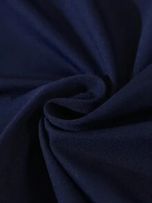 Everyssa Bộ đồ nữ thường ngày đa năng, thêu hình hiệp sĩ, phối màu tương phản, cổ chữ V xếp ly ôm sát và quần short cạp chun, thích hợp cho mùa hè. - Màu xanh hải quân - Xem 6