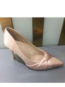 CUCCOO HITCHD Women's Fashionable Elegant Faux Pearl White Satin Pointed Toe High Heel Pumps, Suitable For Banquet, Wedding, Commute, Date, Christmas Party Valentine's Day Elegant Shoes Wedding Shoes - Pink - View 14