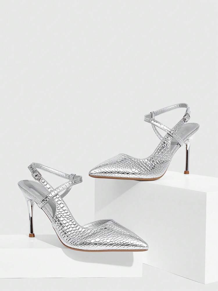CUCCOO SZL Women's Pointed Toe Buckle Design Fashion High Heels For Daily Wear Spring Shoes