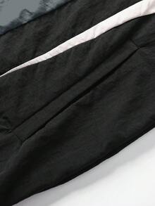 Manfinity EMRG Áo khoác dài tay nam phối màu tương phản phong cách thường ngày - màu đen - Xem 3