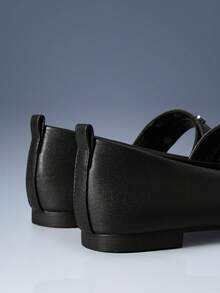 CUCCOO GRLICON Women's Bow Studded Flat Loafers Valentine's Day - Black - View 4