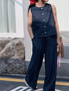 Dazy Kids Tween Girls' Sleeveless Casual Fashionable Versatile Denim Set