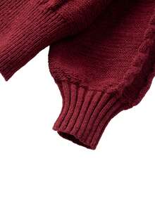 GlowEve CURVE Women's New V-Neck Rope Pattern Classic Design Hem Drawstring Long Sleeve Regular Knitted Cardigan, Elastic Waist Rope Pattern Flared Midi Elegant Versatile Date Sweet Sweater Set, Autumn/Winter