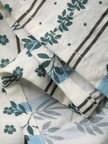 Dazy Kids 男童休闲度假风花卉条纹宽松衬衫，夏季 - 綠色 - 查看 8