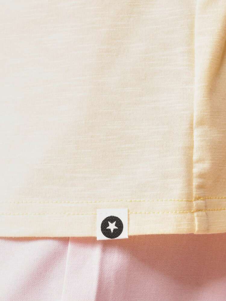 Set aus übergroßem T-Shirt mit Papaya-Print und weit geschnittener Hose