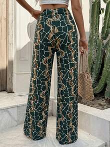 EURMUSE Women Boho Style Vacation Pants, Spring, Summer - Multicolor - View 2