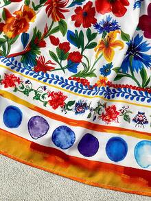 EMERY ROSE 女士休闲度假深V领无袖收腰显瘦长款印花连衣裙 - 彩色 - 查看 3