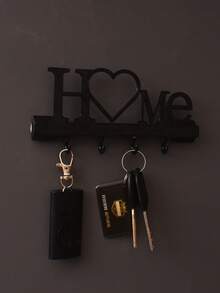 1个家用钥匙架，墙面玄关置物架，悬挂式钥匙收纳架，带挂钩，无需打孔，家居客厅装饰 - 彩色 - 查看 5