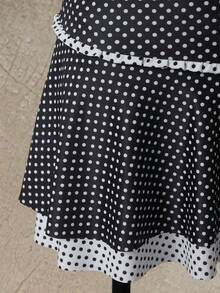 Swim Mod Women's Minimalist Print Camisole Tank Top - Black and White - View 6