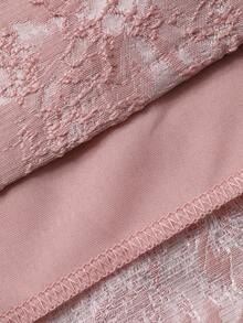 Dazy Plus Vestido de fiesta elegante de cuello cuadrado para mujer de talla grande, de manga corta, color rosa, vestido de verano de primavera/verano - Rosa - Ver 3