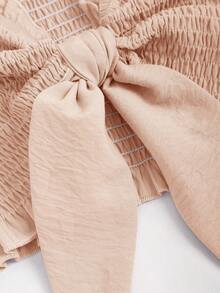 Sweetra Women's Crop Top & Shorts 2 Pieces Set, Summer - Orange - View 5