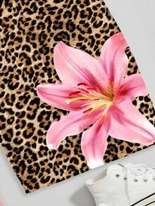 春夏秋季女童休闲时尚创意个性清新简约豹纹百合花印花舒适短袖T恤裙，温暖舒适的夏秋款式，适合春夏秋季穿着。 - 彩色 - 查看 6
