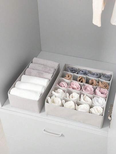 Grey Clothing Storage Box, Underwear Compartment Storage Box
