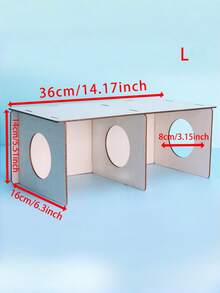 1个木制仓鼠松鼠躲藏屋，刺猬木制栖息地，也适用于豚鼠、龙猫 - 彩色 - 查看 16