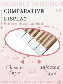 20pcs Straight Tape In 100% Human Hair Extension For Salon Silky Seamless Invisible Balayage Chocolate Brown To Highlight Caramel Blonde For Thin Hair Woman Top Quality Highlight Color Hair Extensions Longlasting Hair Flower Hair Clip - S6/613 - View 6