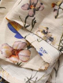 DAZY 少女碎花层叠下摆无袖宽松度假连衣裙，夏季 - 卡其色 - 查看 9