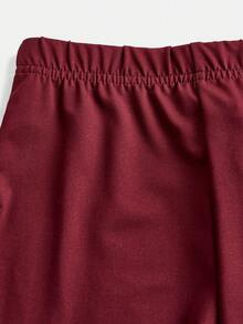 SHEIN Girlism 2pcs/Set Tween Girls' Casual Ruched Bandeau Top With Asymmetric Hem And Flare Pants