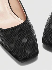 CUCCOO BIZCHIC Damen elegante Büro-Minimalistische Pumps mit quadratischer Zehenform - Schwarz - Übersicht 10