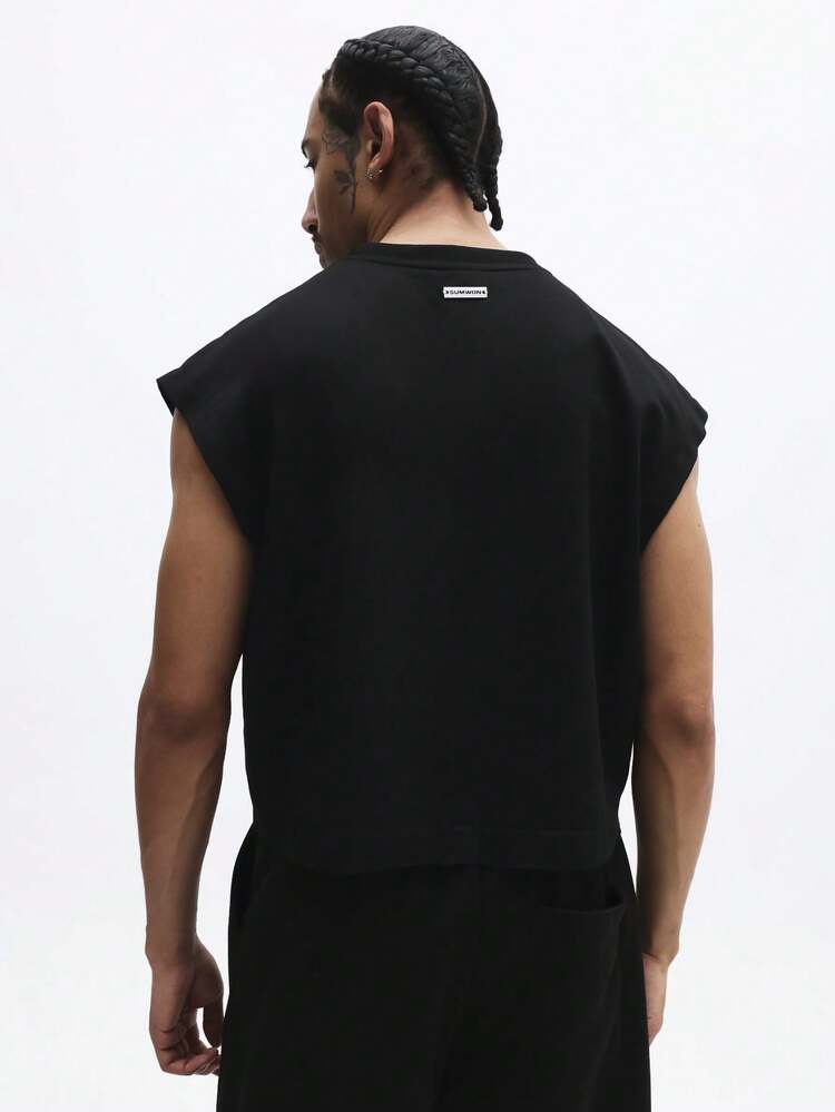 오버사이즈 민소매 크루넥 탱크탑