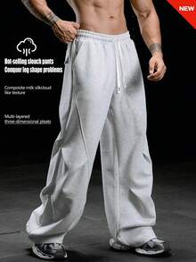 Gym Rark Men's Solid Color Casual Sports Pants - Grey - View 1