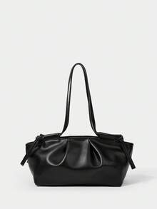 SHECARRY Geantă de umăr din PU cu design la modă, cu design de nor, geantă de mână de înaltă calitate pentru navetiști, geantă nouă plisată pentru femei