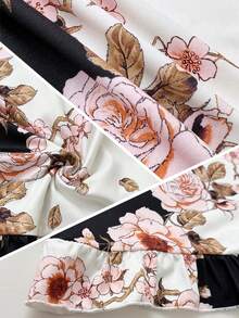 SHEIN 大码女式法式休闲优雅印花无袖吊带衫 - 白色 - 查看 4