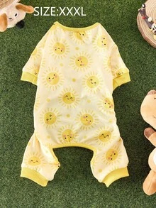 Soft, Breathable, Durable Pet Pajamas Suitable For Small To Medium Dogs And Cats - Adorable Cartoon Design, Comfortable All-Season , Year-Round Pet Clothing | Pullover Pet Jumpsuit | Durable Pet Apparel, Dog Pajamas - Yellow - View 7