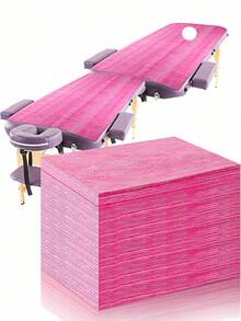 100PCS Disposable Massage Table Sheets, Pink Spa Bed Covers For Esthetician, Spa, Waxing, Lash, Tattoo, Salon Table, 31" X 71" (Pink) - Multicolor - View 1