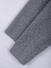 Franclia Plus Size Women's New Winter & Spring Wool Blend Jacket & Pleated Skirt 2 Piece Set, Elegant Romantic Outfit For Business Casual Wear Work Clothes Women Set Skirt Suit Grey Two Piece Set Blazer Skirt Set Tweed Two Piece Set - Dark Grey - View 7