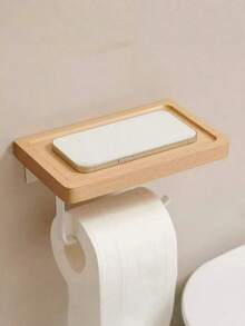 Toilet Paper Holder, Facial Tissue Box, Wall-Mounted Paper Towel Rack, Roll Tissue Box For Bathroom Bathroom Decor Fall Decor - White - View 1