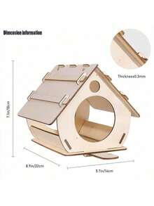 Hanging Wooden Bird Feeder Bird House DIY Assembly Outdoor Garden Decoration Bird Cage Bird House - White - View 5