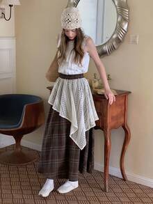 DAZY Teen Girls Plaid Minimalist Casual Skirt