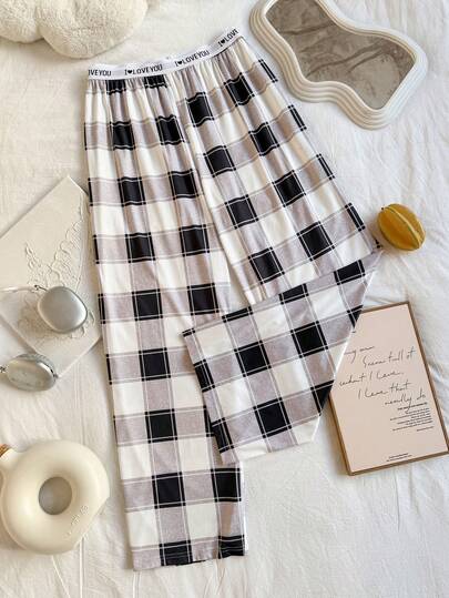 SHEIN Napfluff CURVE Pantalones holgados y casuales de talla grande, ropa cómoda para el hogar, primavera/otoño