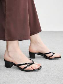 CUCCOO BIZCHIC Women's Fashion Versatile Commuting Peep Toe Heeled Sandals - Black - View 2