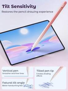 Teckwe 1pc Universal Capacitive Pen For Mobile Phones And Tablets, Active Pencil Touch Capacitive Pen, Suitable For IOS Android And IPad, Precise Touch, Smooth Writing High-End Stylus Pen Valentine's Day Gift - Multicolor - View 5
