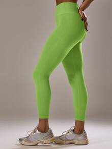 Musera Sport Sport High Rise Ribbed Leggings Co-Ord Bottom Only Active Gym Workout Casual Sonder - Green - View 4